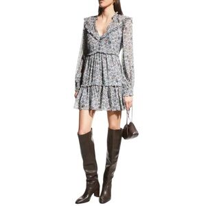 VERONICA BEARD Savile Floral Silk Mini Lined Dress Women’s Large